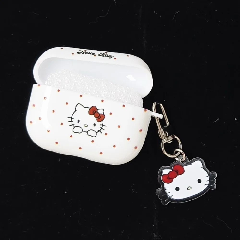 Hello Kitty AirPods Pro Gen 2 Case Red Polka Dot Cat Charm Sanrio Tech Accessory